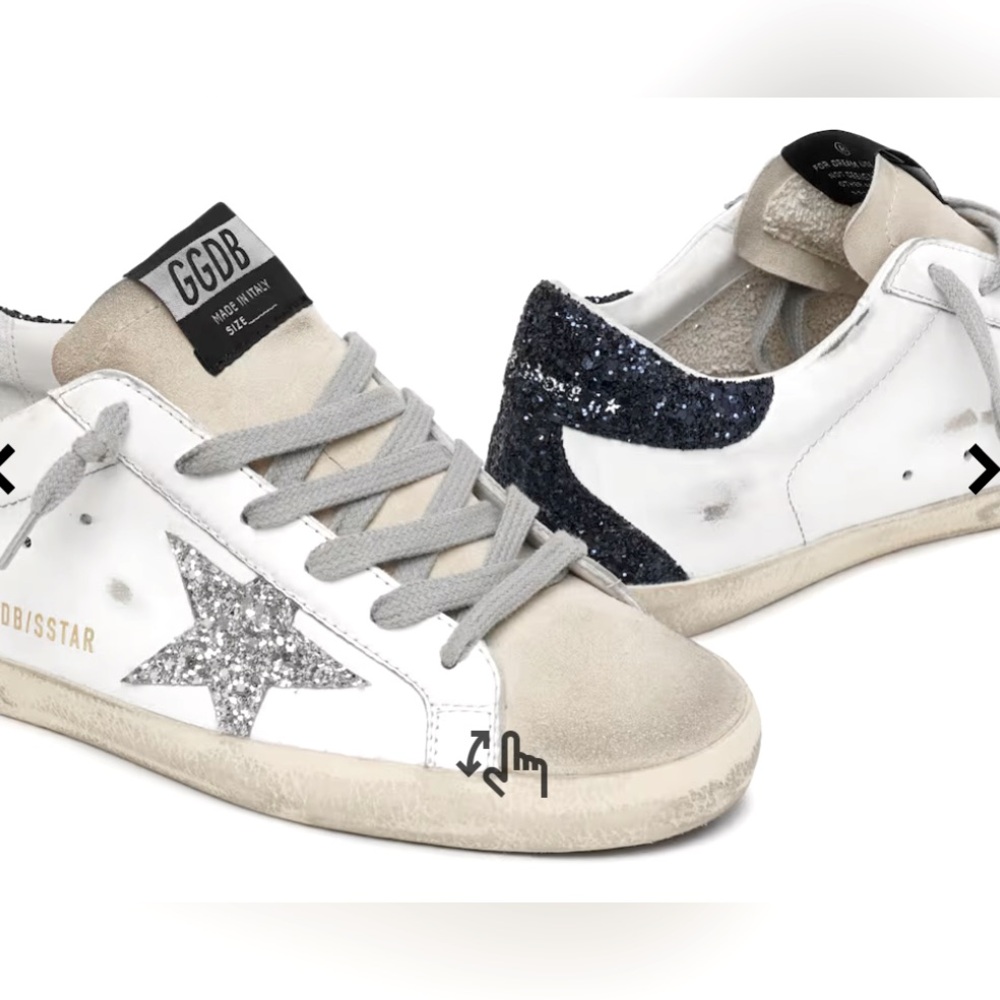 Golden Goose Super-Star sneakers with glittery heel tab and star size 37